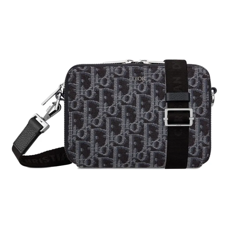 DIOR Fabric Shoulder Bag Crossbody Bag Wallet Men's Blue-0