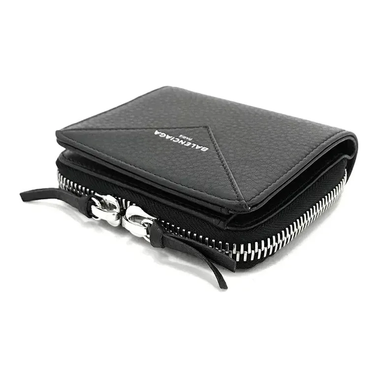 Balenciaga Leather Leather Bag Coin Purse Women's Black-2