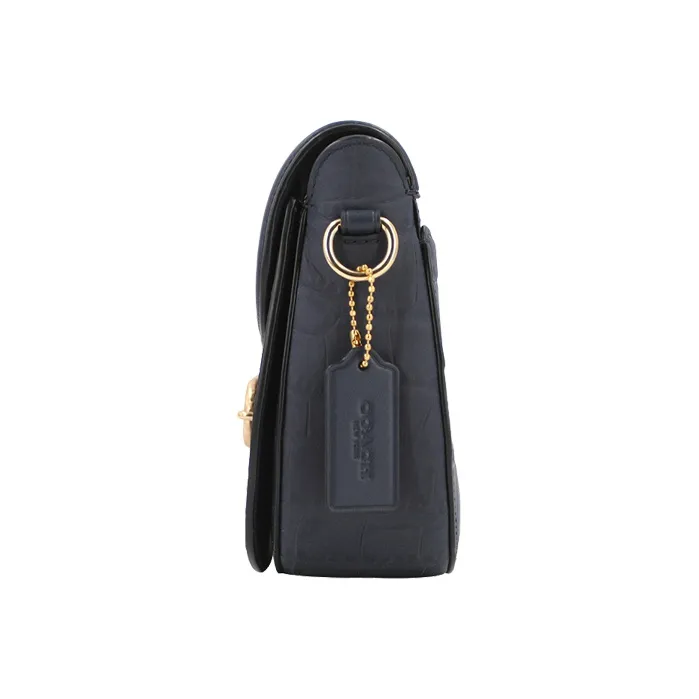 COACH Jade Leather Saddle Bag Shoulder Bag Crossbody Bag Handbag Small Size Women's Dark Blue-2