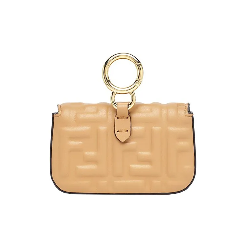 FENDI Sheepskin Portable Crossbody Bag Shoulder Bag Women's Beige-2