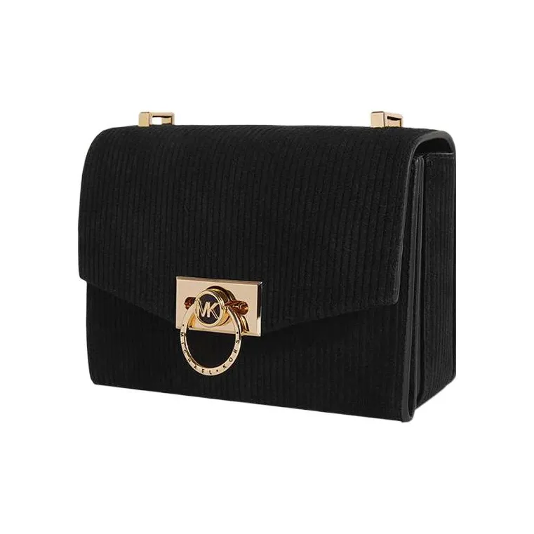 MICHAEL KORS Hendri Leather Shoulder Bag Women's Black-2