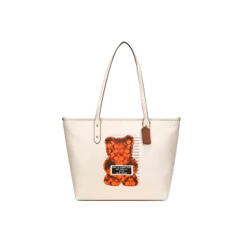 COACH City Leather Shoulder Bag Women's White