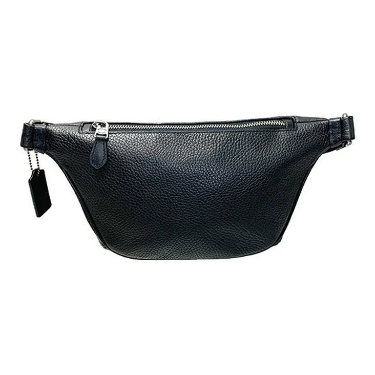 COACH Grade Pebbled Leather Cowhide Crossbody Bag Sling Bag Fanny Pack Regular Men's Black-4