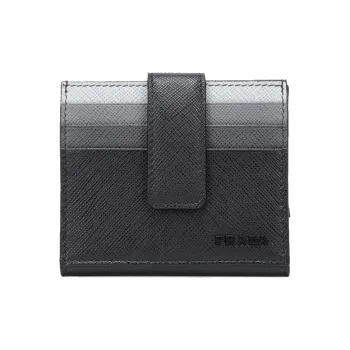 PRADA Cow Leather Wallet, Card Holder Men's Black