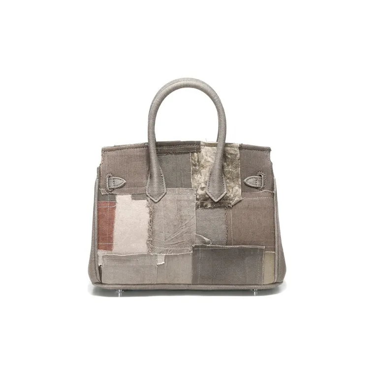Emotional World Canvas Patchwork Canvas Shoulder Bag, Handbag 25 Unisex Brown-1