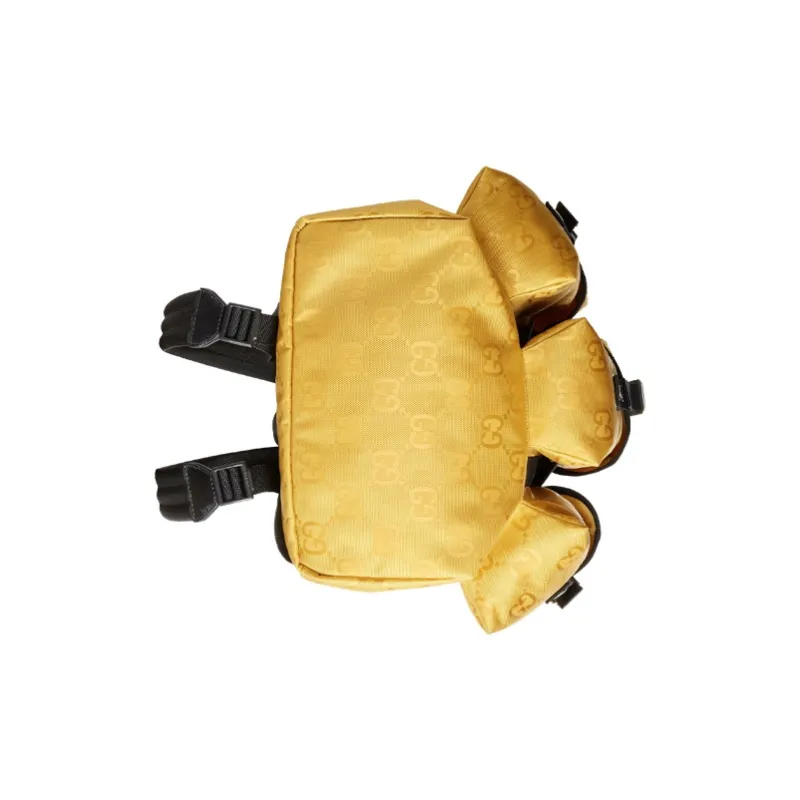 GUCCI Nylon And Leather Backpack Unisex Yellow/Black-6