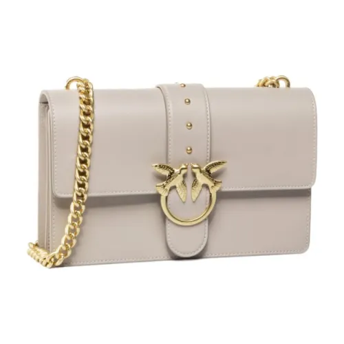 PINKO SIMPLY Leather Flying Bird Swallow Bag Shoulder Bag Crossbody Bag Women's Beige