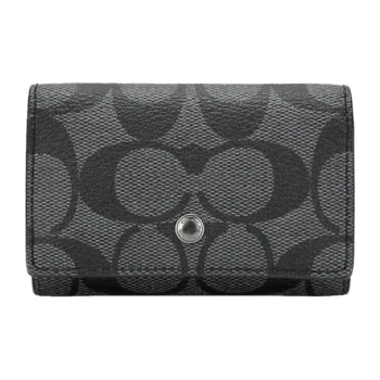 COACH Key Case PVC Key Pouch Women's Black