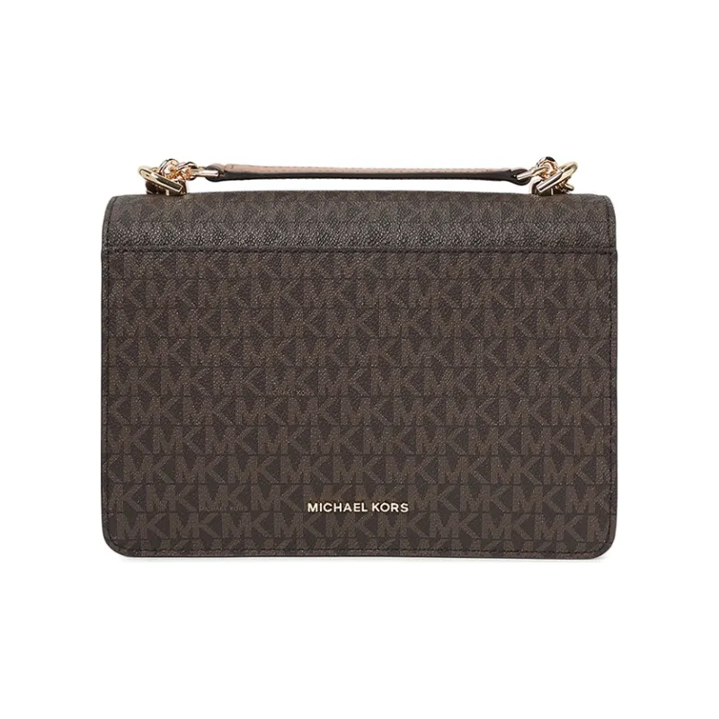 MICHAEL KORS Jade Cow Leather Shoulder Bag, Crossbody Bag Tubas Women's Acorn Brown-3
