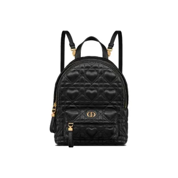 DIOR Sheepskin Backpack Mini Women's Black