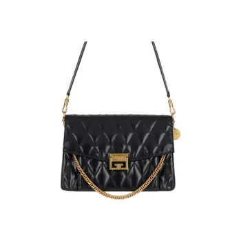 GIVENCHY Sheepskin Handbag Shoulder Bag Crossbody Bag Medium Size Women's Black