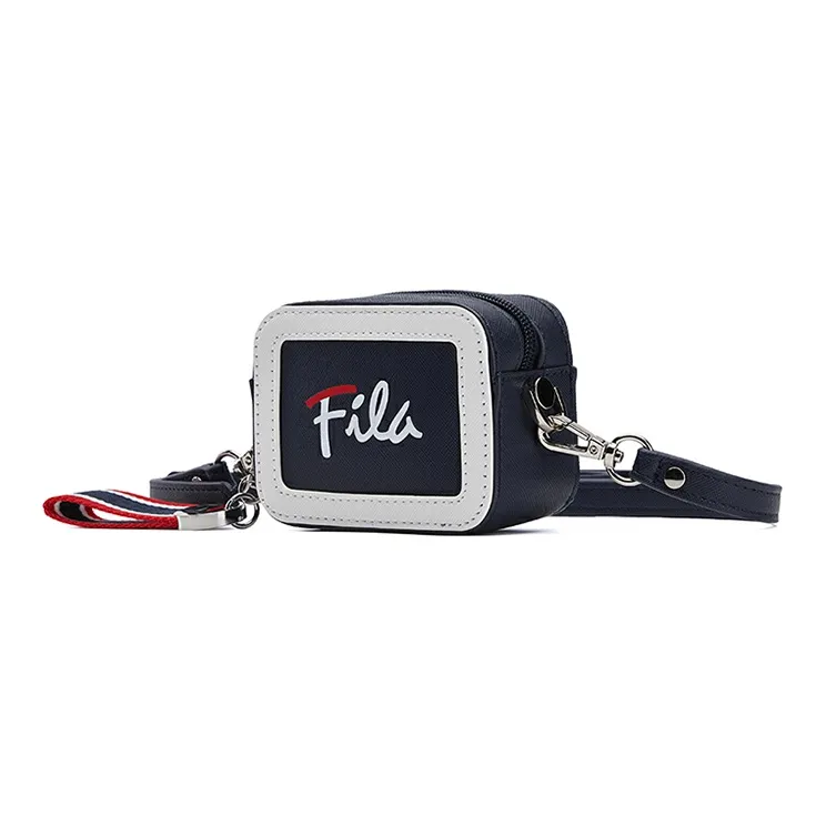 FILA Polyurethane Chain Bag, Crossbody Bag, Shoulder Bag, Handbag Regular Women's Navy Blue-1