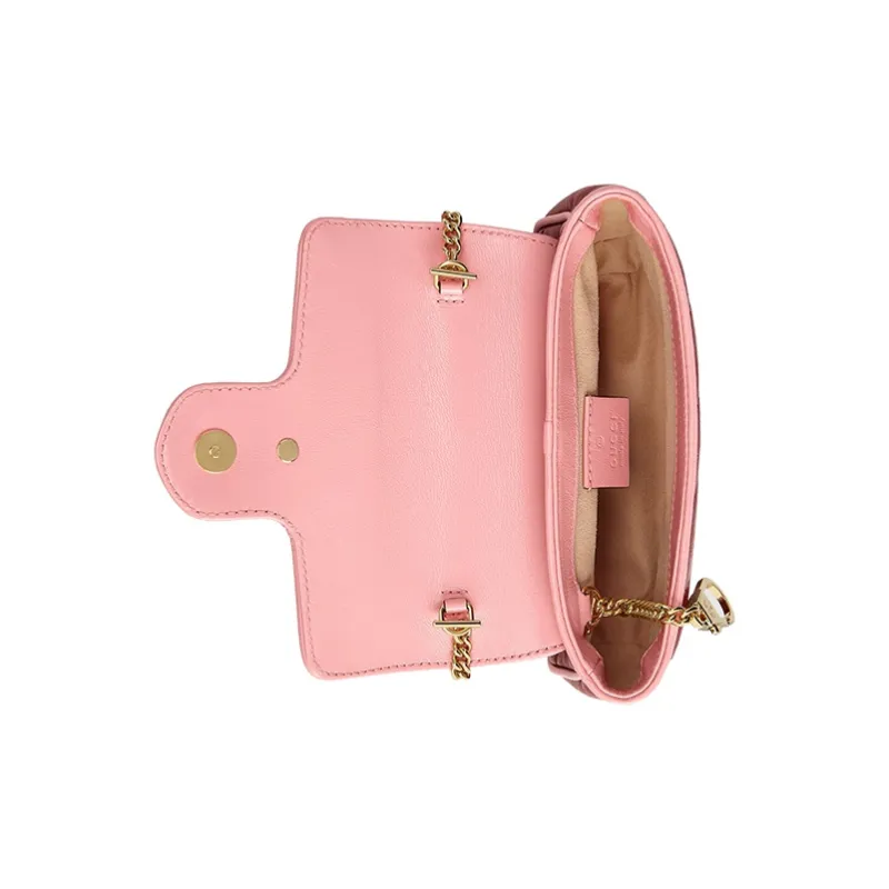 GUCCI GG Marmont Leather Shoulder Bag, Crossbody Bag Mini Women's Red/Pink-5