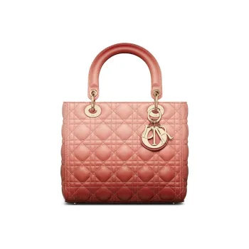 DIOR Leather Shoulder Bag Crossbody Bag Handbag Medium Size Women's Pink