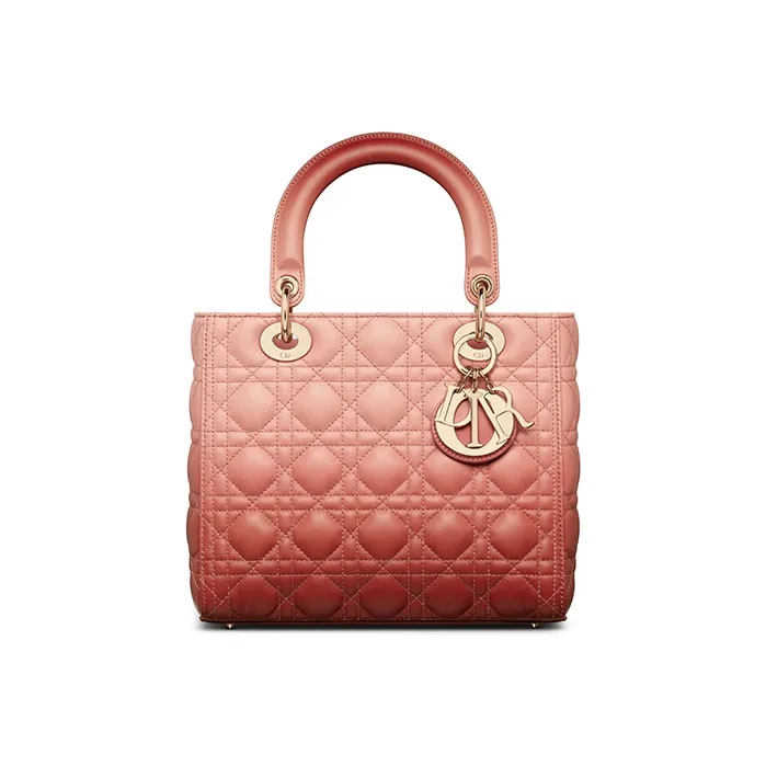 DIOR Leather Shoulder Bag Crossbody Bag Handbag Medium Size Women's Pink-0