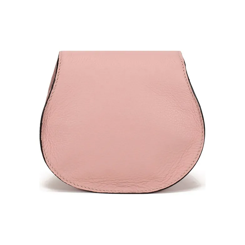 Chloe Leather Saddle Bag, Crossbody Bag, Shoulder Bag Mini Women's Light Pink-2