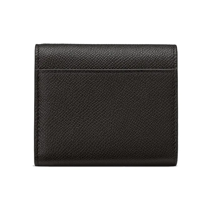 DIOR 30 Montaigne Grained Calfskin Card Holder Wallet Women's Black-3