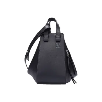 LOEWE Hammock Cow Leather Portable Crossbody Bag, Shoulder Bag Small Size Women's Black