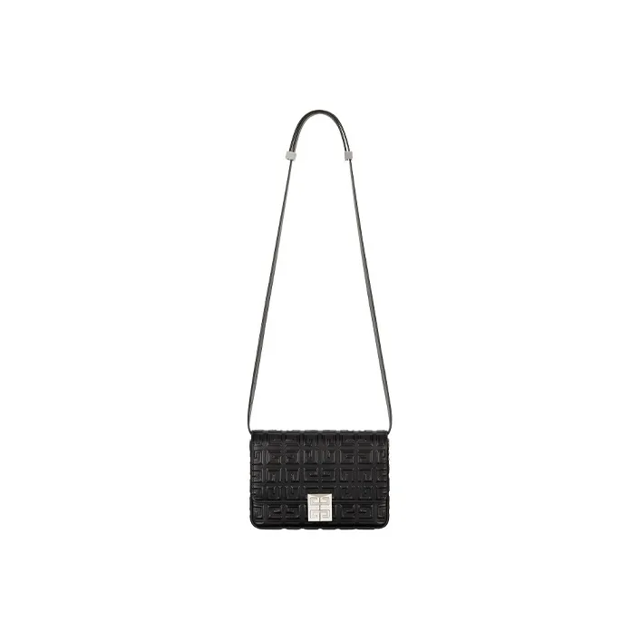 GIVENCHY 4G Cow Leather Patchwork Shoulder Bag Crossbody Bag Medium Size Women's Black-2