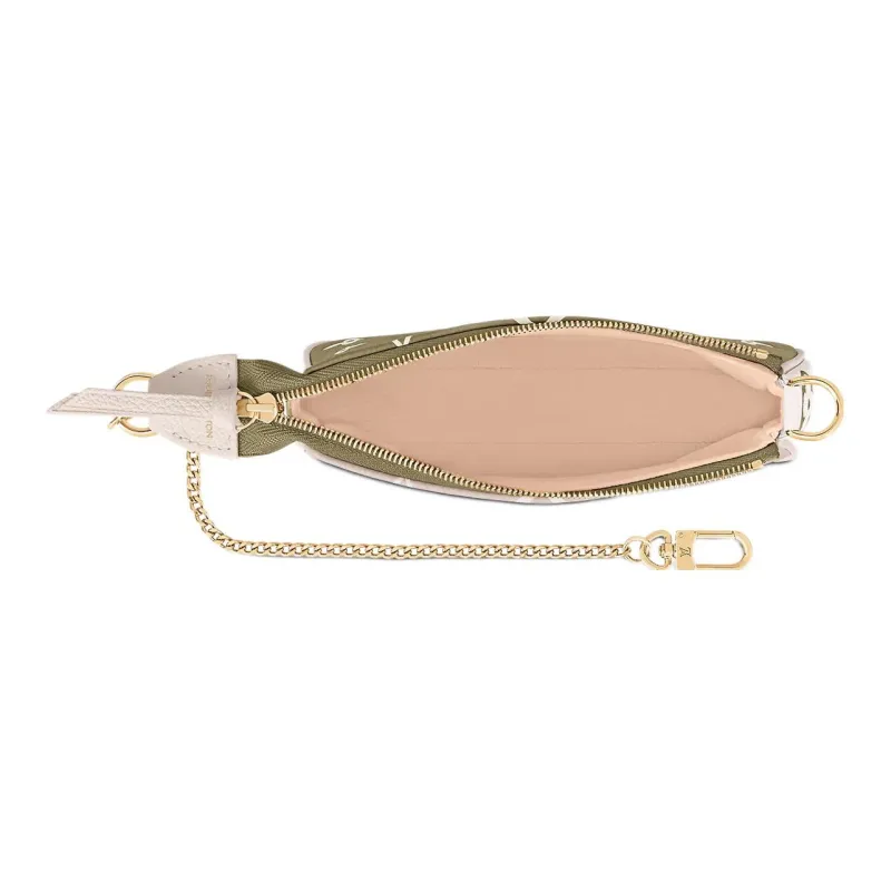 LOUIS VUITTON Mini Pochette Accessoires Khaki Green/Beige/Cream-6
