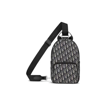 DIOR Cow Leather Sling Bag, Shoulder Bag, Crossbody Bag Regular Men's Beige And Black