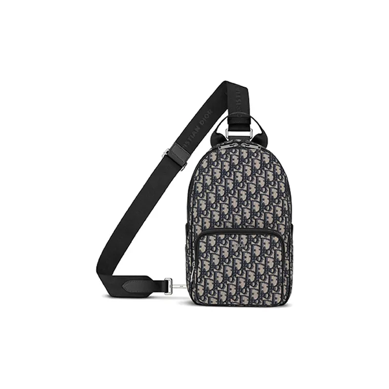 DIOR Cow Leather Sling Bag, Shoulder Bag, Crossbody Bag Regular Men's Beige And Black-0