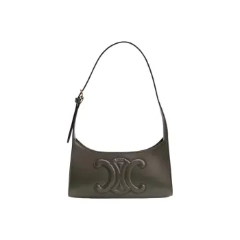 CELINE Cuir Triomphe Cow Leather Handbag, Shoulder Bag Women's Jasper