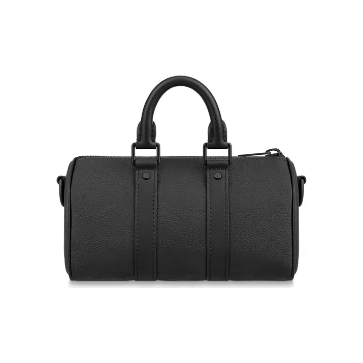 LOUIS VUITTON KeepallAerogram Leather One Shoulder Crossbody Travel Bag Men's Black-1