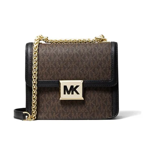 MICHAEL KORS Sonia Canvas With Leather Shoulder Bag Crossbody Bag Small Size Women's Black Brown