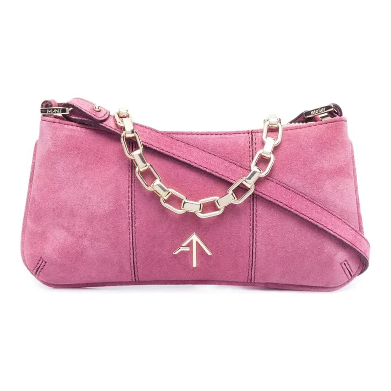 Manu Atelier PITA Series Suede Shoulder Bag Women's Pink-0