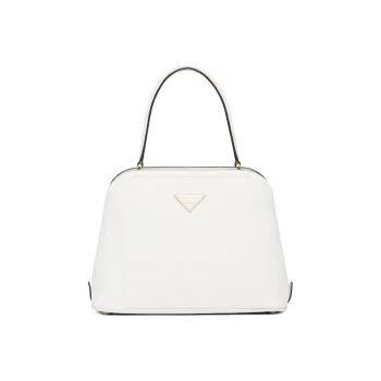 PRADA Saffiano Leather One Shoulder Handbag Crossbody Bag Women's White