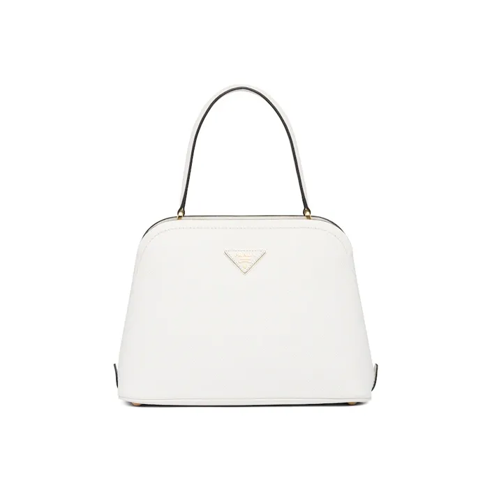 PRADA Saffiano Leather One Shoulder Handbag Crossbody Bag Women's White-0