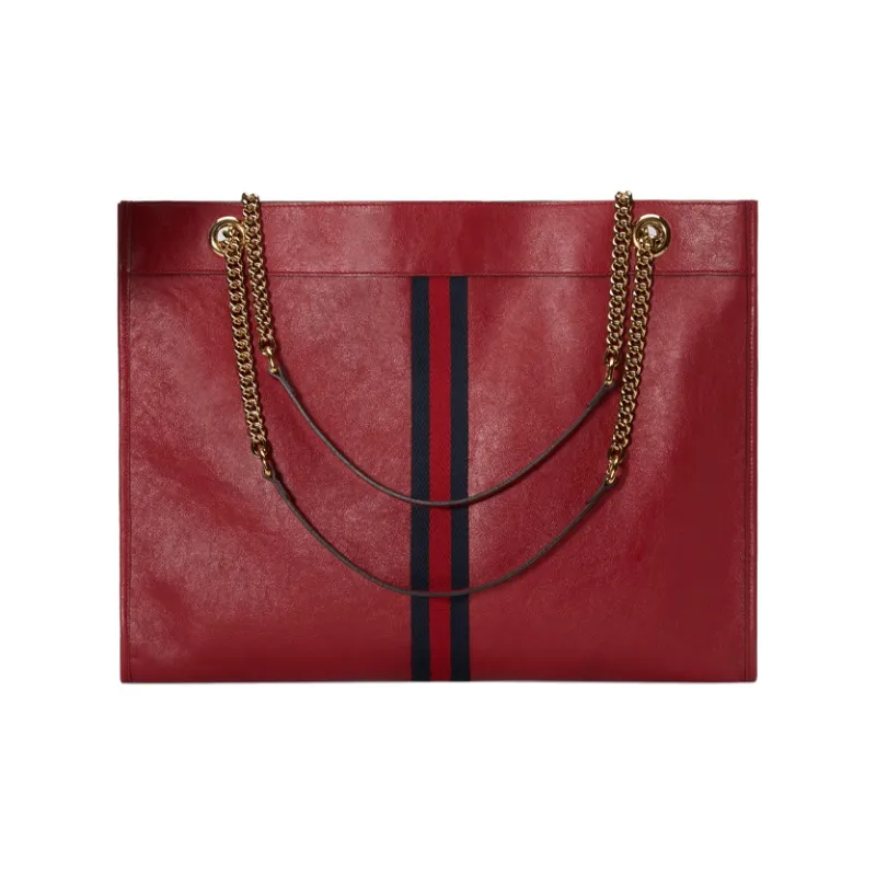 GUCCI Leather Portable Crossbody Bag Shoulder Bag Large Size Women's Red-3