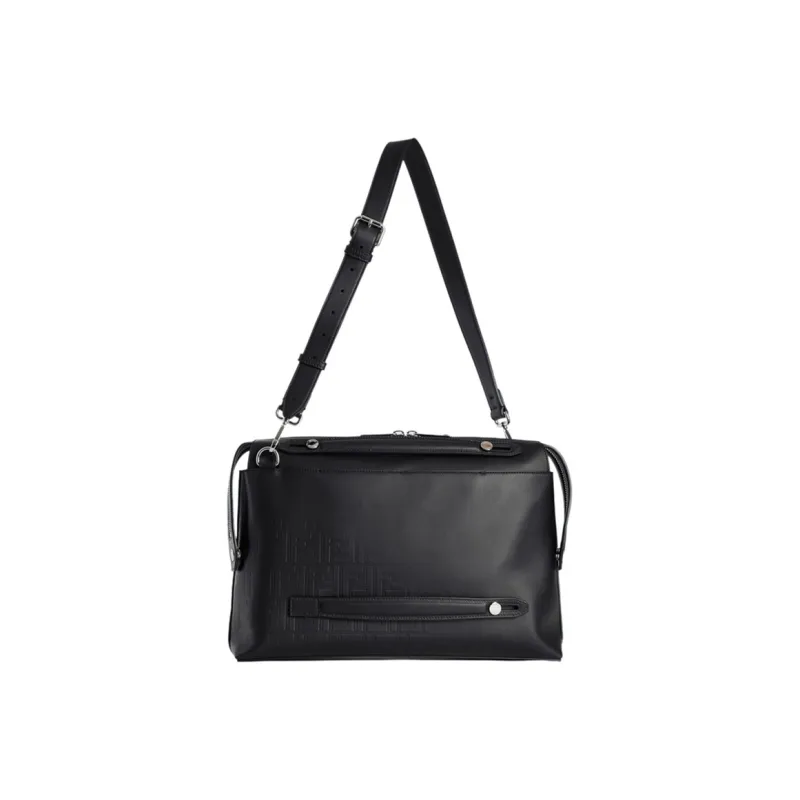 FENDI By The Way Series Leather Briefcase Men's Black-3