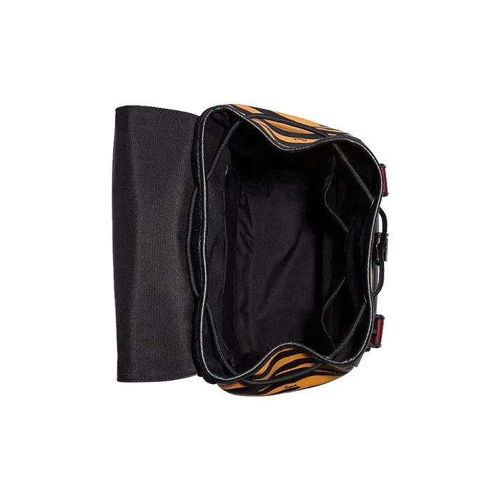 COACH Track Tiger Stripe Leather Backpack Large Size Men's Yellow/Black-2