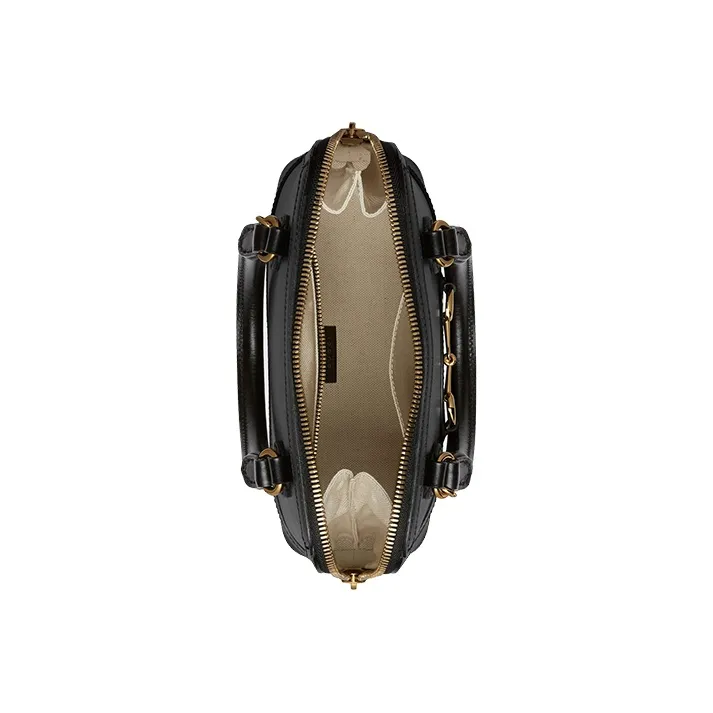 GUCCI Leather Dome Bag Shoulder Bag Crossbody Bag Handbag Small Size Women's Black-5