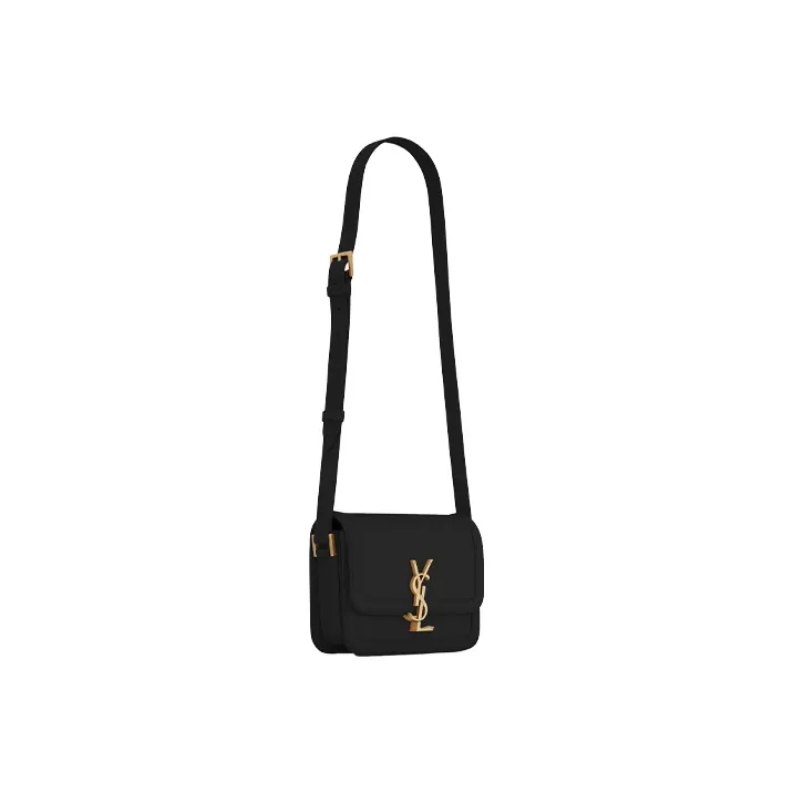 SAINT LAURENT SOLFERINO Leather Tofu Bag, Shoulder Bag, Crossbody Bag Trumpets Women's Black-2