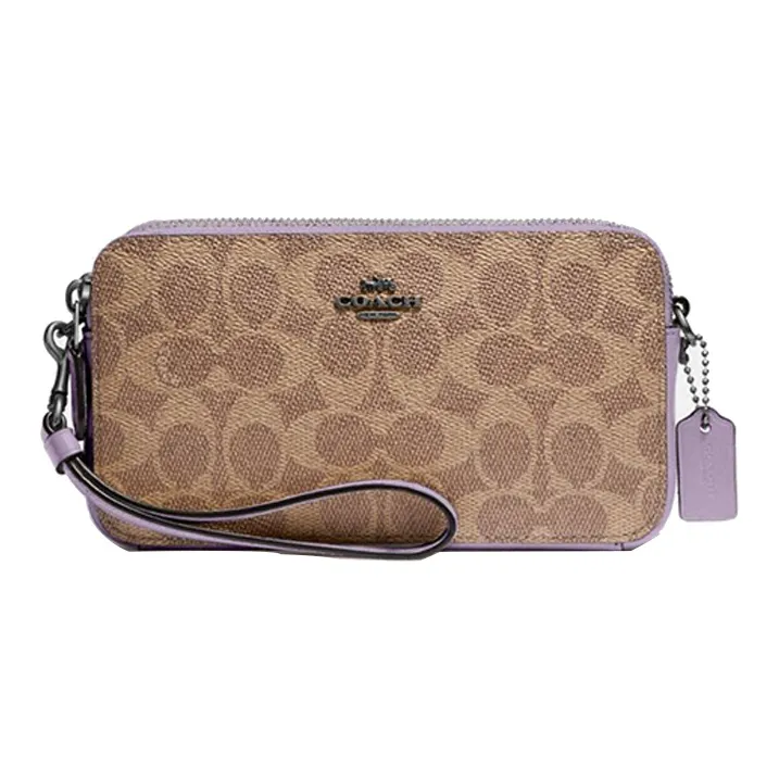 COACH Kira Artificial Leather Wrist Bag Shoulder Bag Crossbody Bag Women's Khaki-0