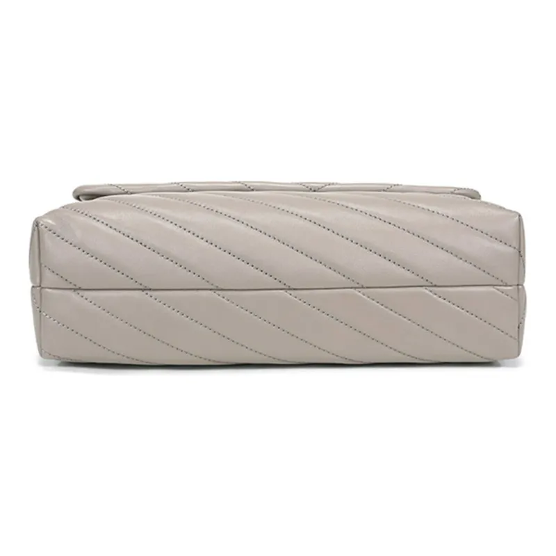 TORY BURCH Kira Sheepskin Shoulder Bag Tubas Women's Gray-4