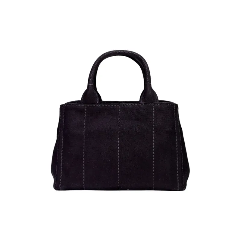 PRADA Canvas One Shoulder Crossbody Canvas Bag, Handbag Women's Black-1