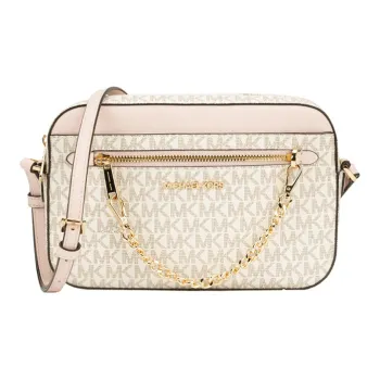 MICHAEL KORS Jet Set PVC Leather Camera Bags Crossbody Bags Large Size Women's Pink White Multicolor