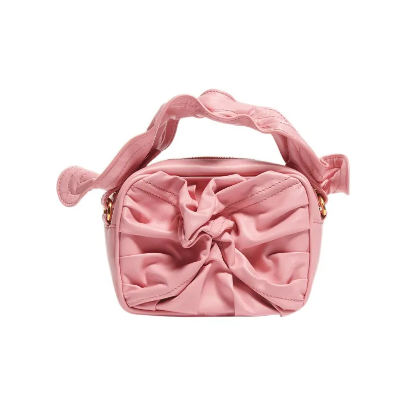YProject Pleated Leather Box Bag Handbag Women's-3