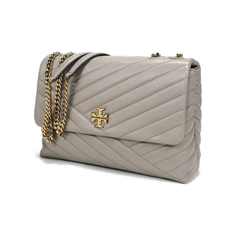 TORY BURCH Kira Sheepskin Shoulder Bag Tubas Women's Gray-1
