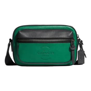 COACH Thompson High-Quality Pebbled Leather Camera Bag Shoulder Bag Crossbody Bag Medium Size Men's Green