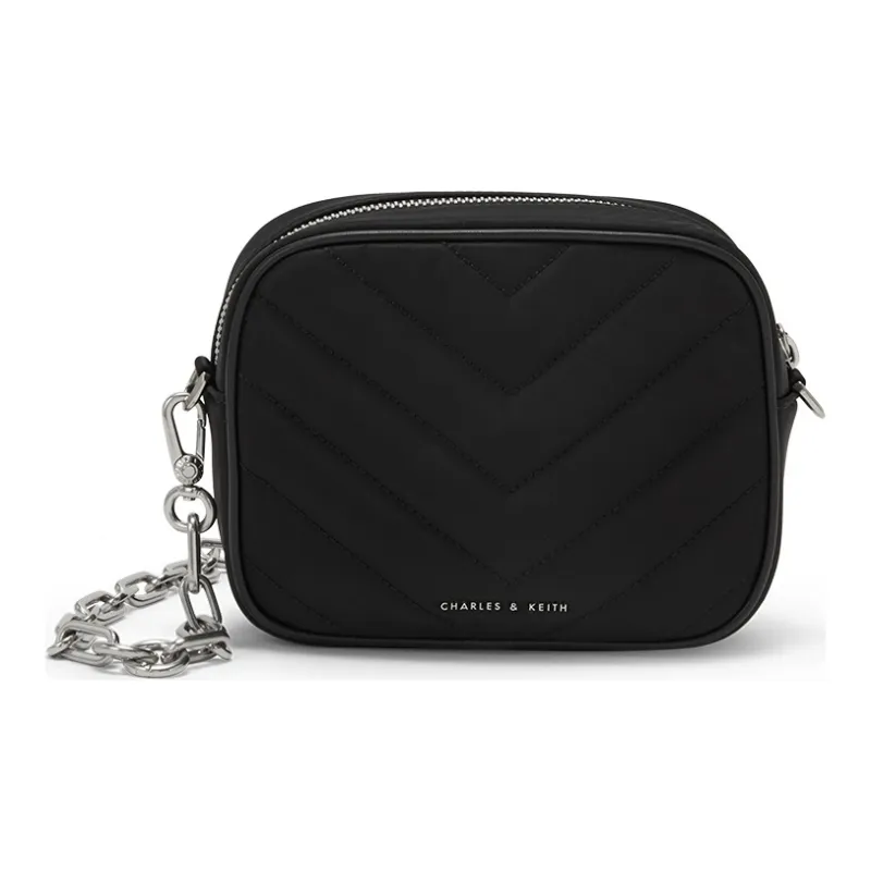 CHARLES&KEITH Fabric Small Square Bag Combo Shoulder Bag Regular Women's Black/Pink-0
