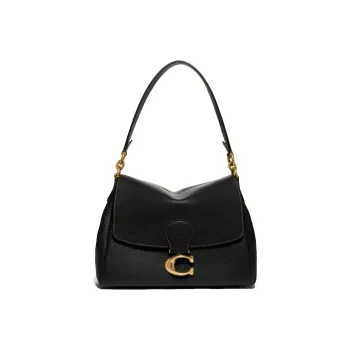 COACH May Leather Handbag Shoulder Bag Crossbody Bag Medium Size Women's Black