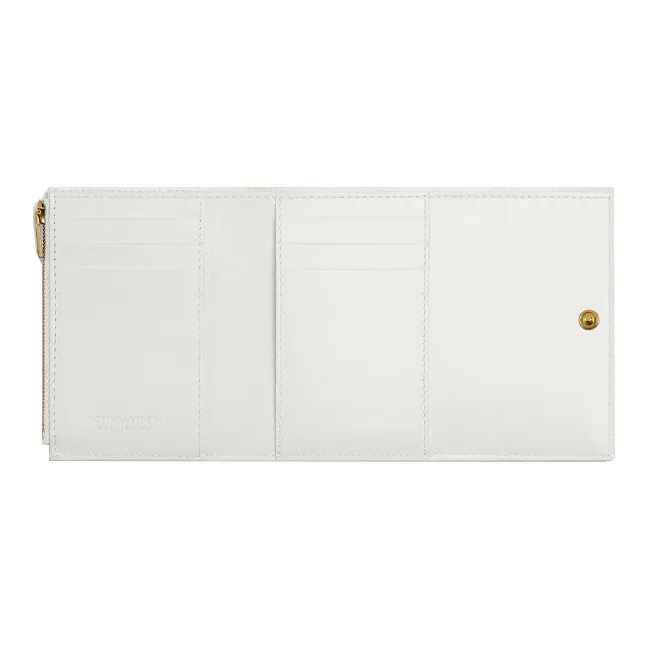 Bottega Veneta Leather Wallet Women's Pink White-3