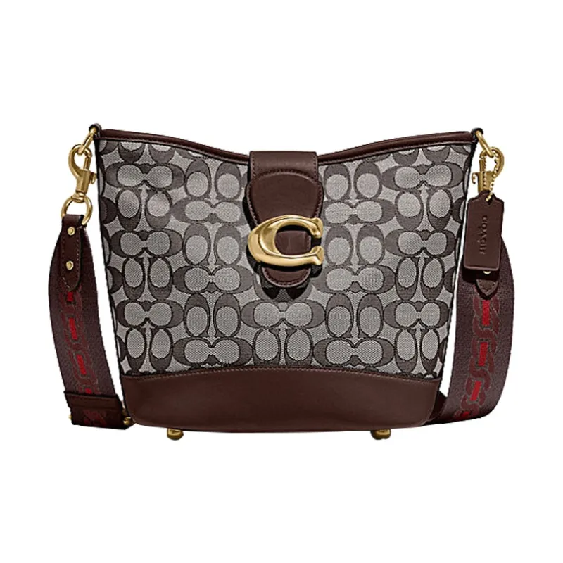 COACH TALI Jacquard Fabric Bucket Bags Shoulder Bag Crossbody Bag Regular Women's Khaki Brown-0