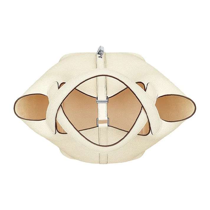 HERMES Picotin Lock Clemence/Swift Cow Leather Basket Bag Handbag Bucket Bag Women's Milk White/Red Clay Color-2
