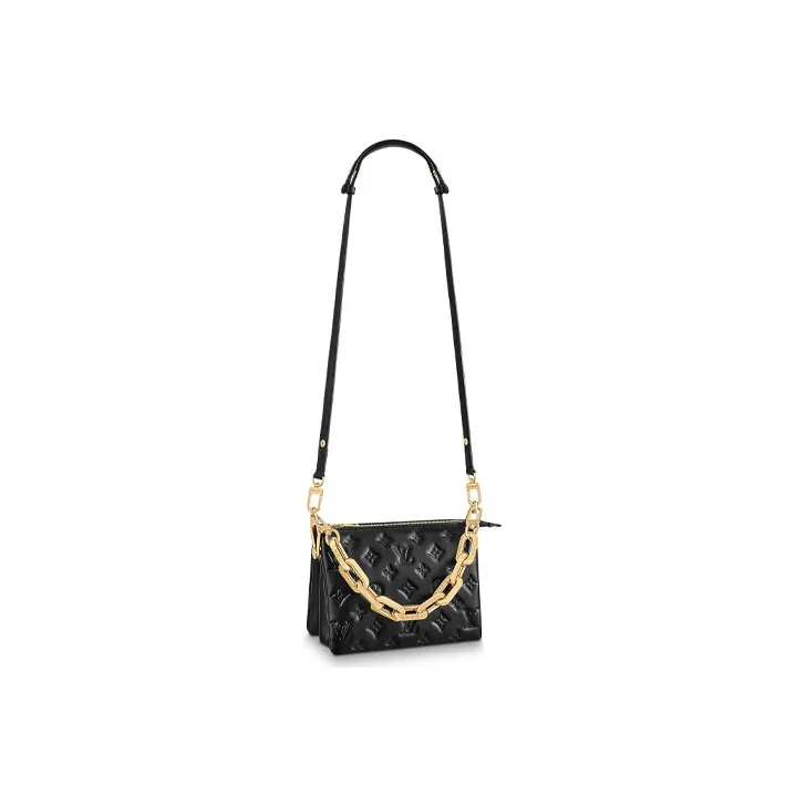 LOUIS VUITTON Coussin Sheepskin Pillow Bag Chain Bag Portable Crossbody Bag Shoulder Bag Women's Black-5